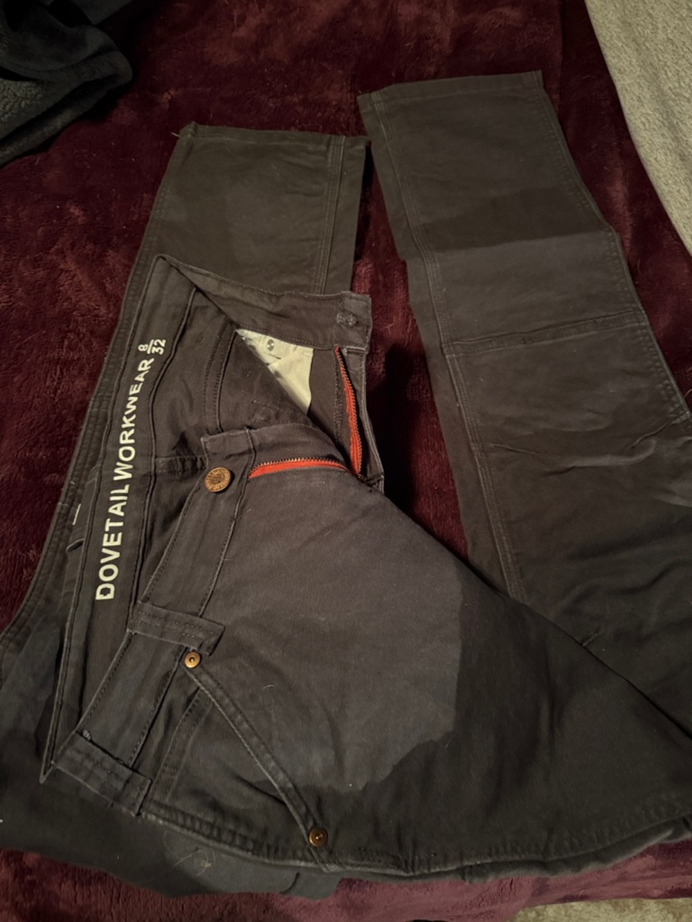 Dovetail Workwear Women's Straight Leg Pants in Dark Grey